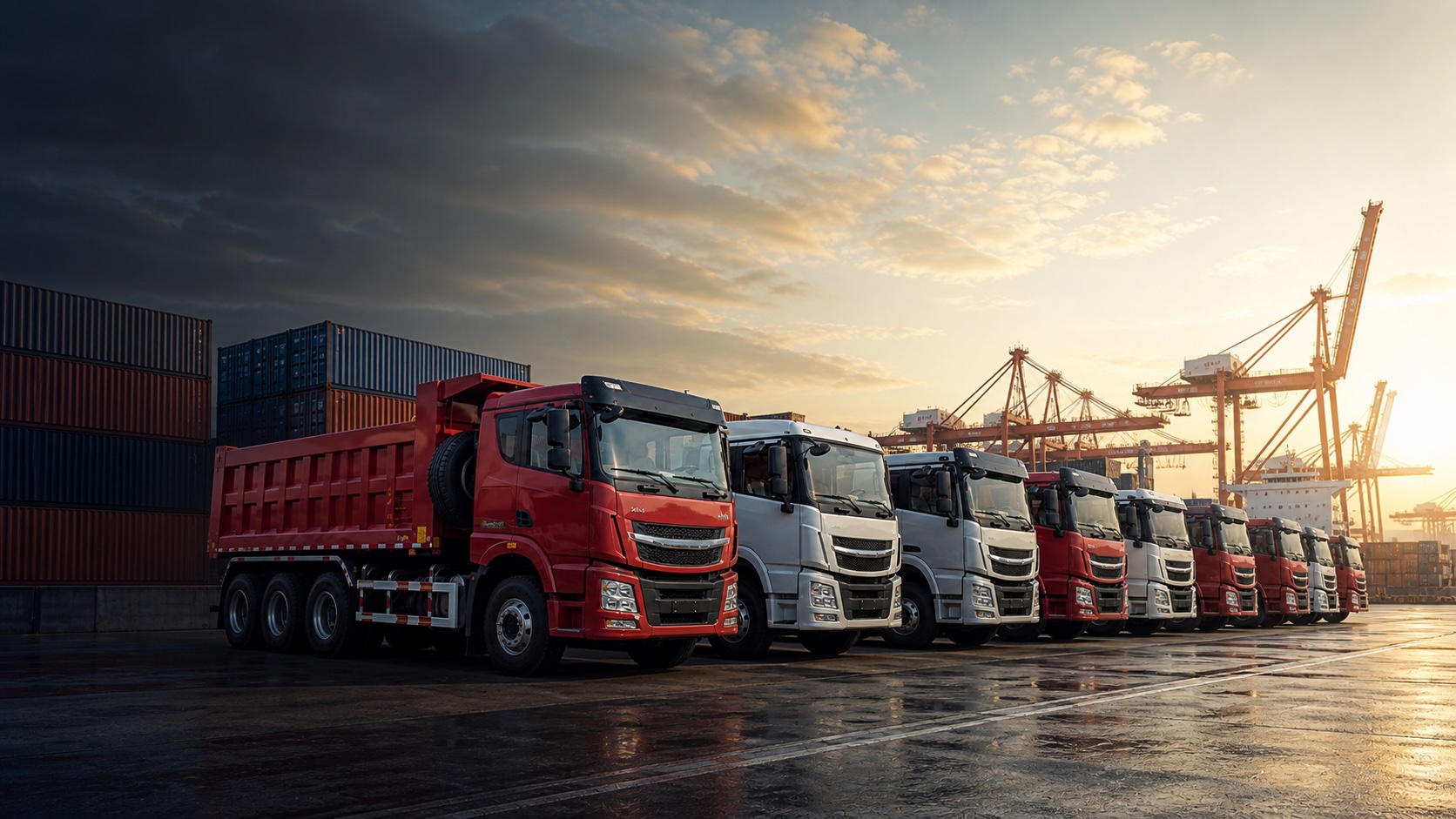 Heavy duty trucks ready for export